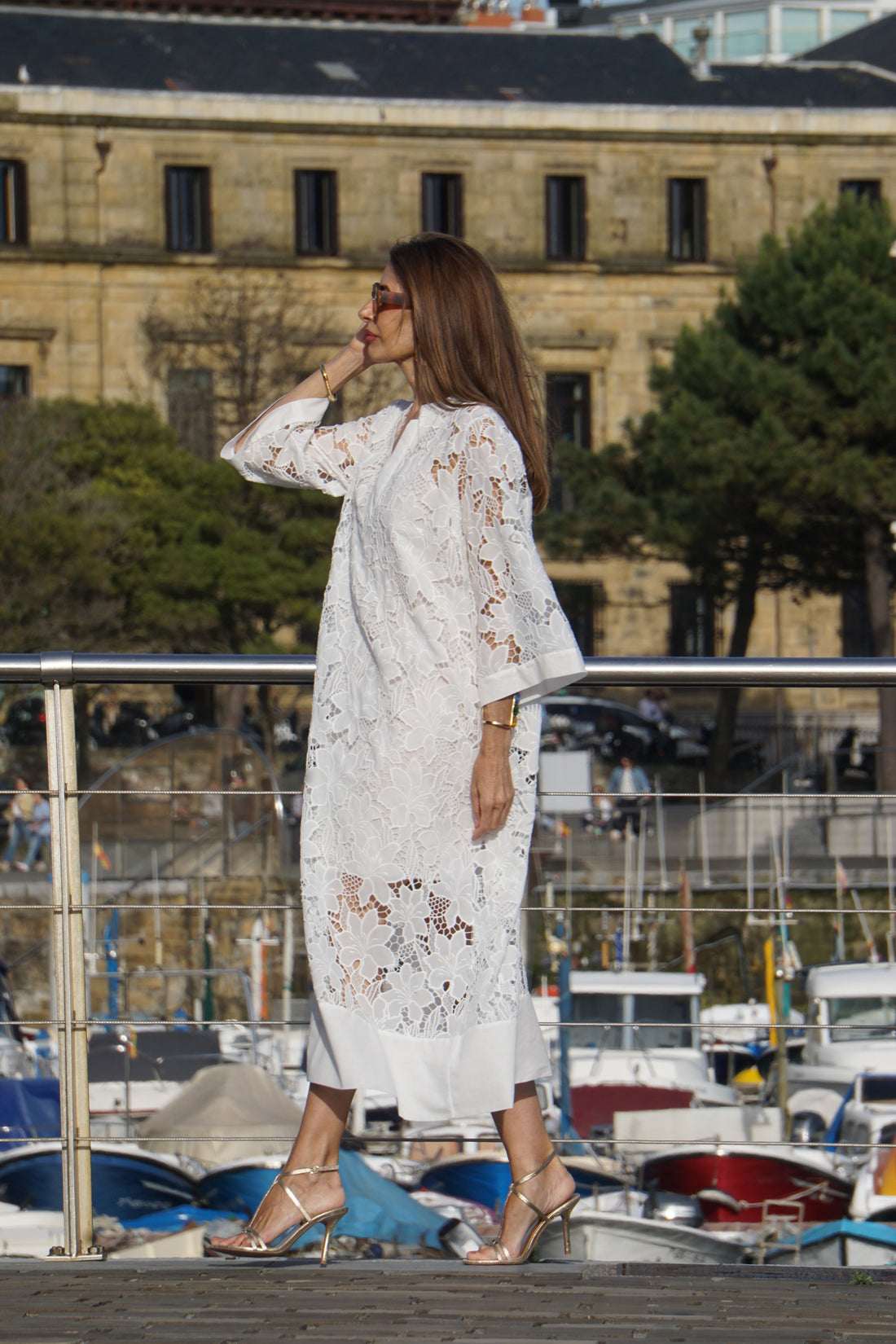 Celeste Handcrafted Lace Maxi Dress