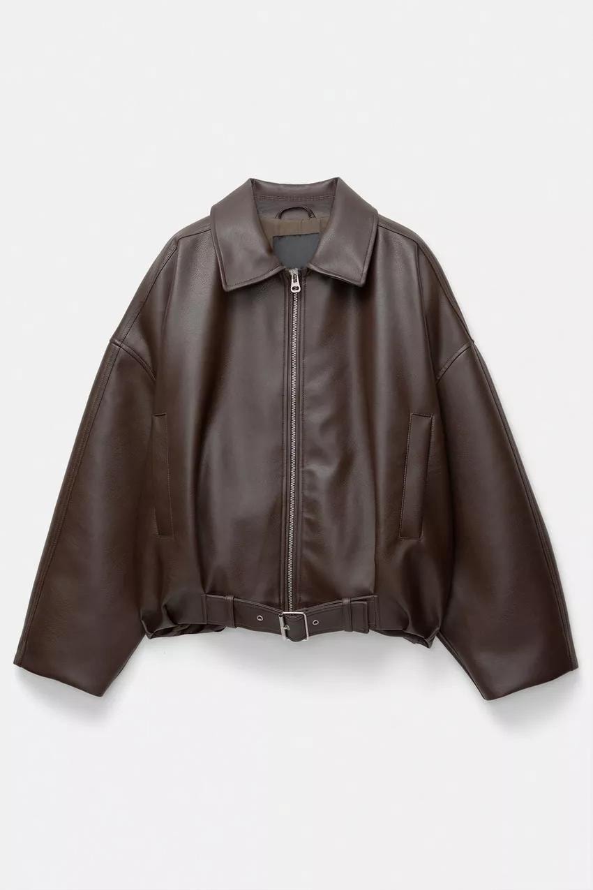 Indigo Leather Bomber Jacket