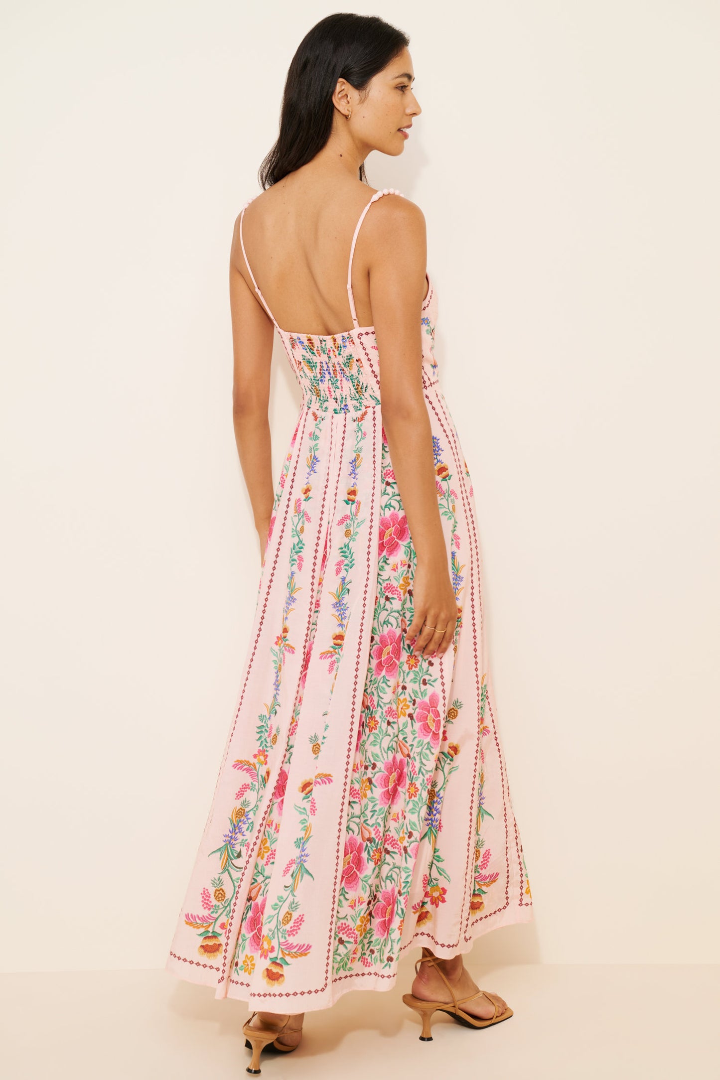 Romantic Floral Sweetheart Midi Dress