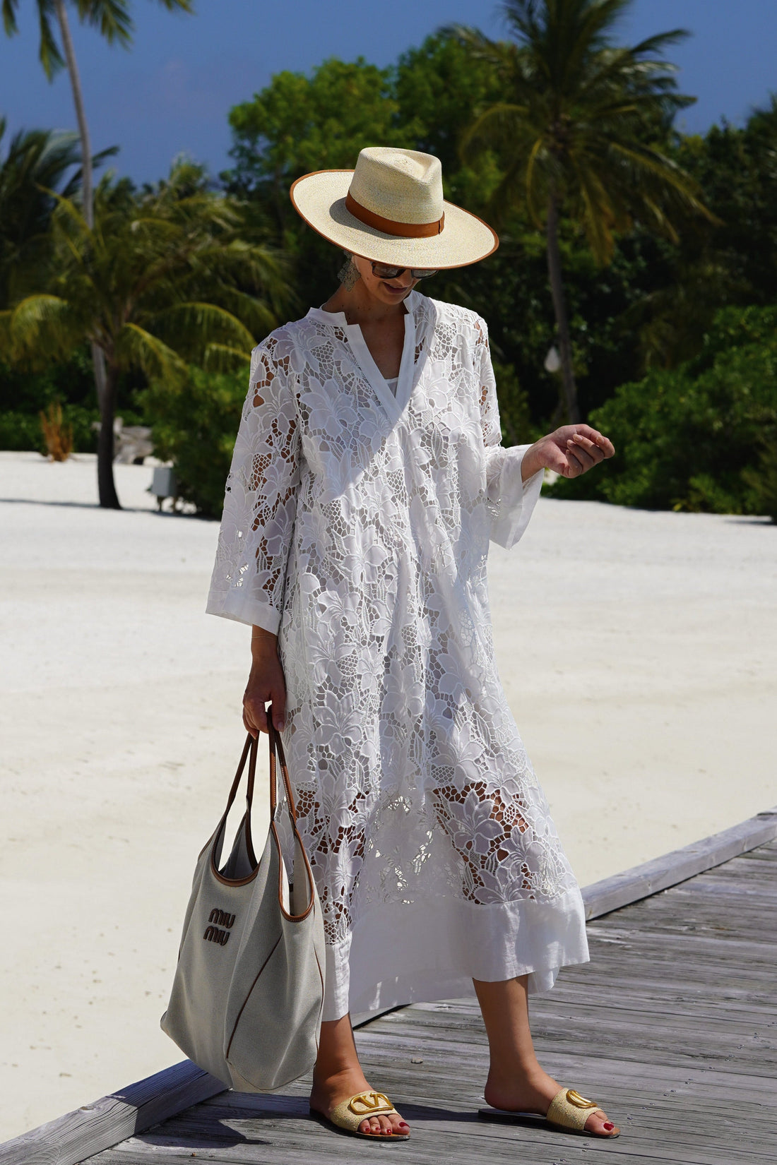 Celeste Handcrafted Lace Maxi Dress