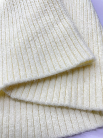 Elegante witte trui-jack voor dames - Chic V-hals, lange mouw, knoopontwerp met geribbelde details, stretchstof, perfect voor casual of formele gelegenheden