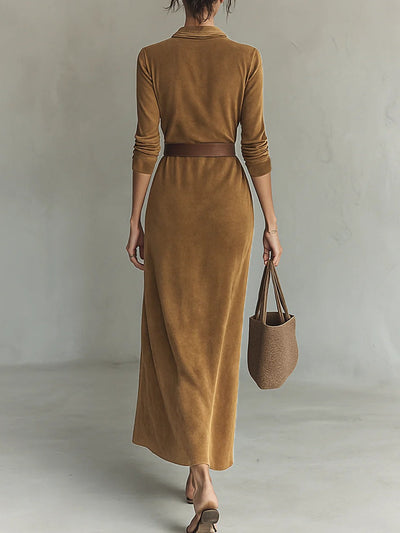 Aurelia | Belted Suede Dress